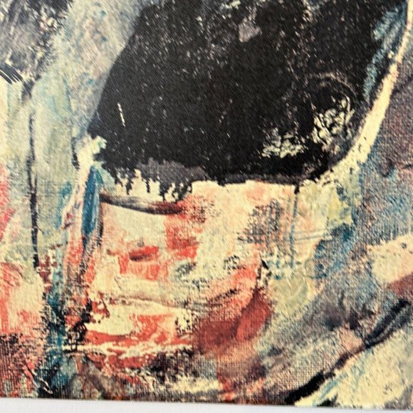 "SAD FACE CLOWN" Print on Canvas 28 x 22 Inches, MCM Mid-Century - Picture 7 of 12